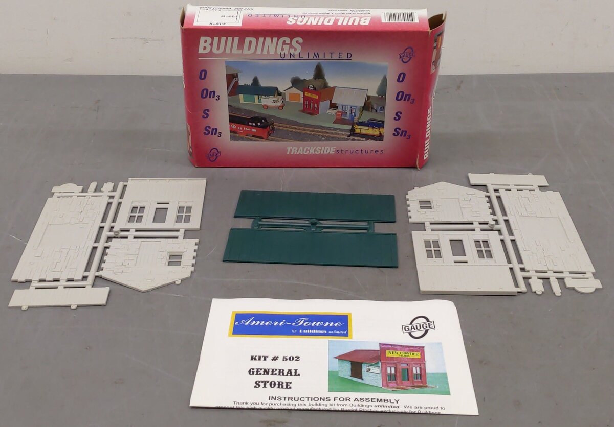Building Unlimited 502 O/On3/S/Sn3 General Store Building Kit EX/Box