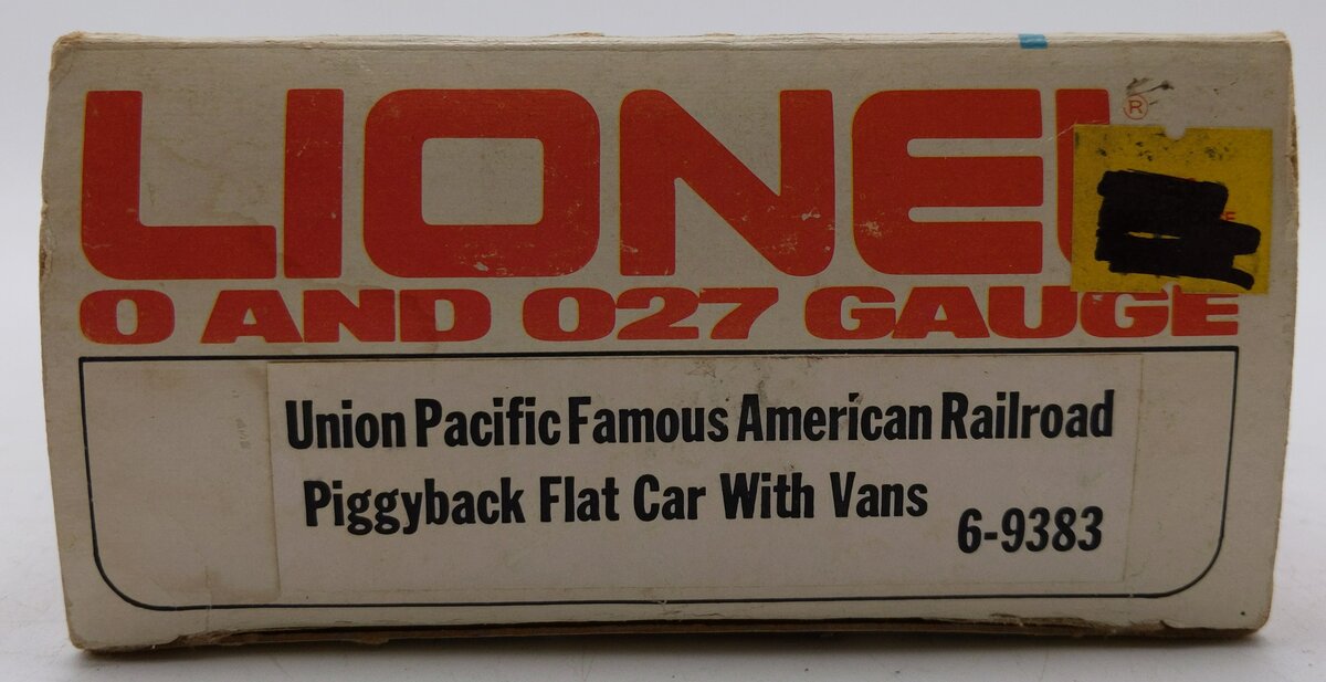 Lionel 6-9383 O Gauge Union Pacific FAR Piggyback Flatcar w/ Trailers EX/Box