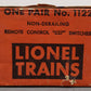 Lionel 1122 Vintage O-27 Remote Control Switches (Pair of 2)/Box