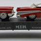 MTH 30-7610 O Gauge MTH Lines Flat Car with 2 Red Ertl '57 Chevys EX/Box