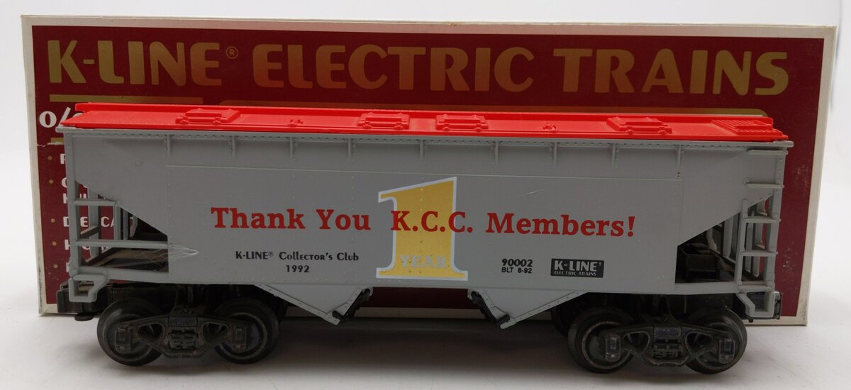 K-Line K90002 O Gauge 1992 Collector Club 2-Bay Covered Hopper Car #90002 EX/Box