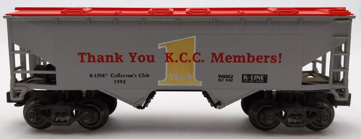 K-Line K90002 O Gauge 1992 Collector Club 2-Bay Covered Hopper Car #90002 EX/Box
