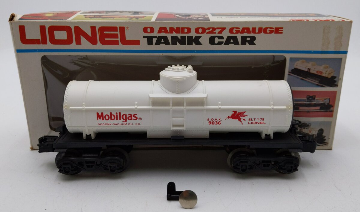 Lionel 6-9036 O Gauge Mobilgas Single Dome Tank Car #9036 EX/Box