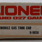 Lionel 6-9036 O Gauge Mobilgas Single Dome Tank Car #9036 EX/Box