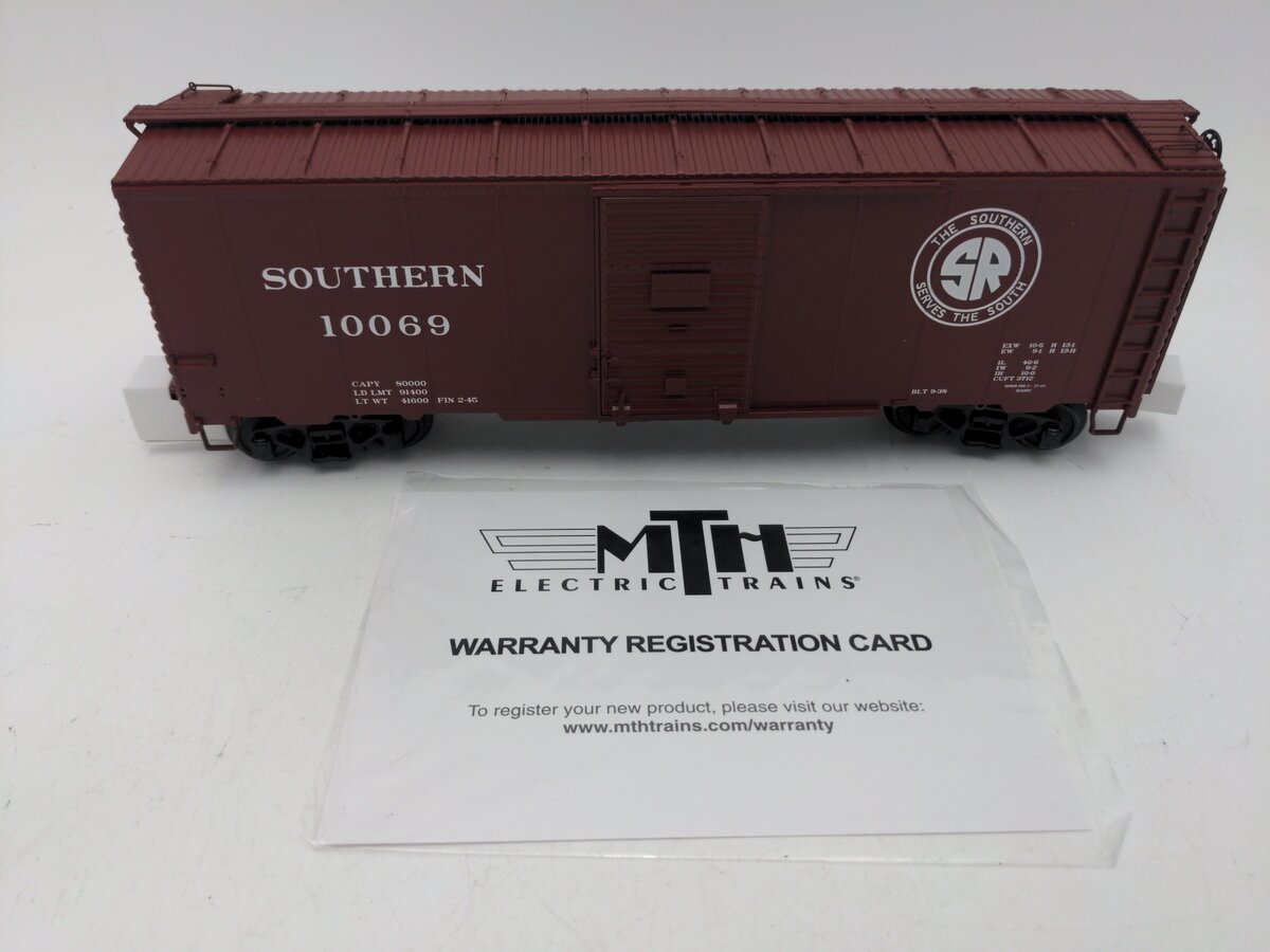 MTH 20-93932 O Gauge Southern 40' AAR Box Car #10069 LN/Box
