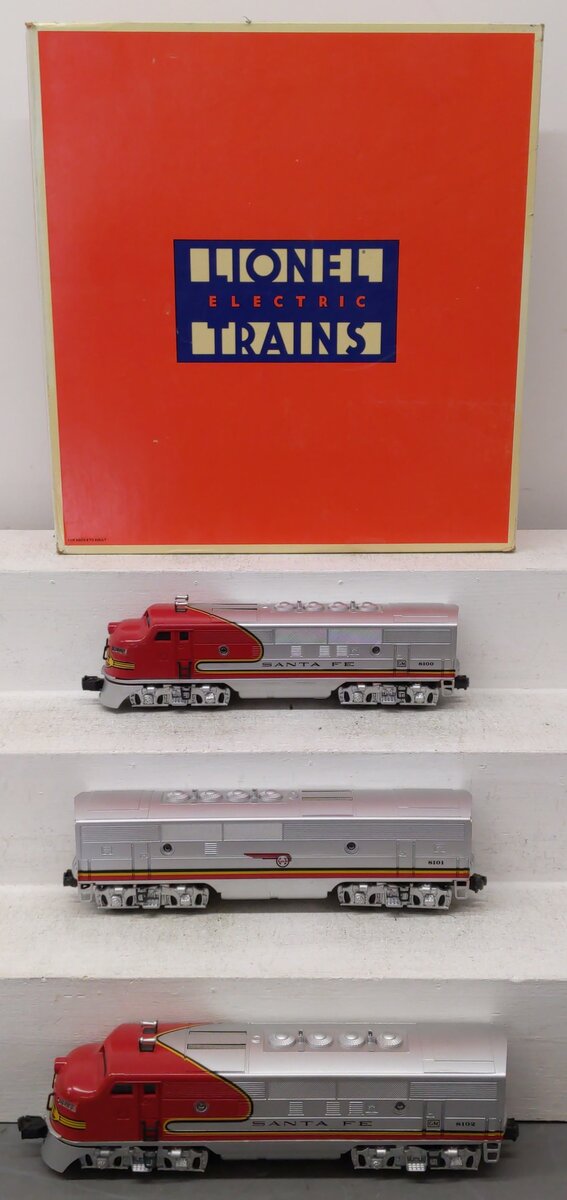 Lionel 6-11711 O Santa Fe F-3 ABA Diesel Locomotive Set #8100/8100/8102 with RS EX/Box