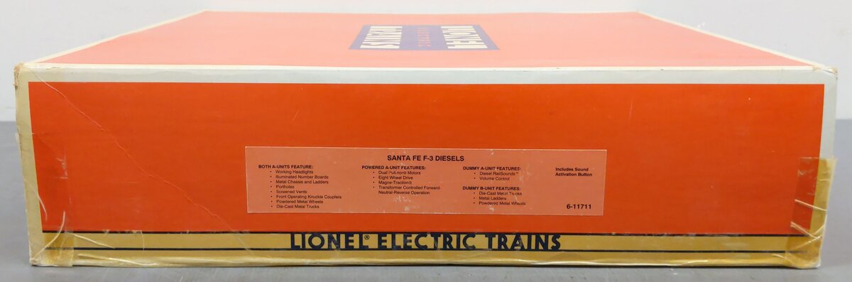 Lionel 6-11711 O Santa Fe F-3 ABA Diesel Locomotive Set #8100/8100/8102 with RS EX/Box