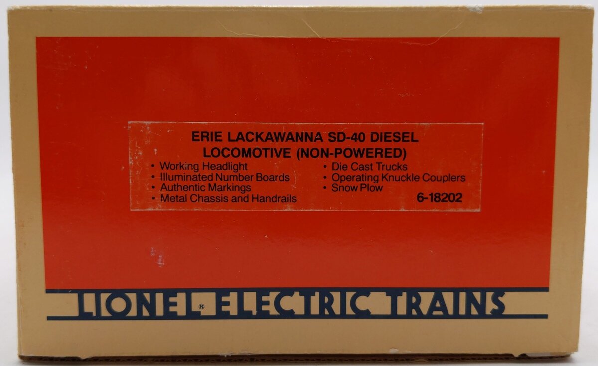 Lionel 6-18202 O Erie Lackawanna SD-40 Non-Powered Diesel Locomotive #8459 EX/Box