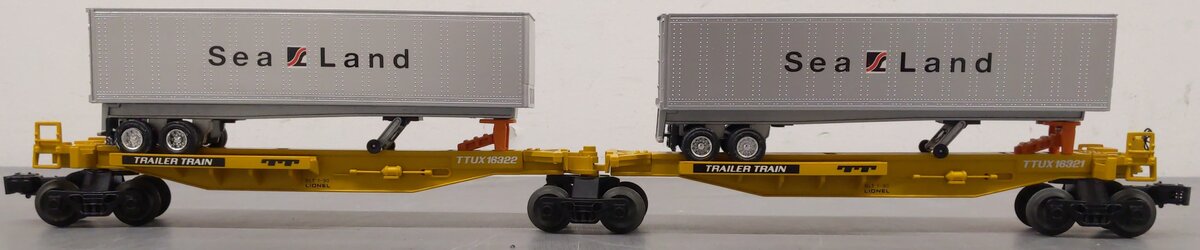 Lionel 6-16322 O Gauge TTUX Flatcar with 2 Sealand Trailers #16321, #16322 EX/Box