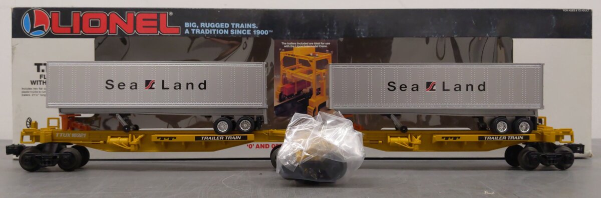 Lionel 6-16322 O Gauge TTUX Flatcar with 2 Sealand Trailers #16321, #16322 EX/Box