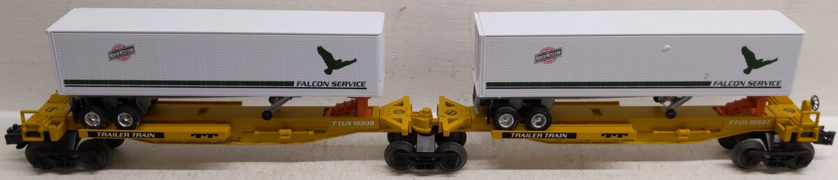 Lionel 6-16334 O Chicago & Northwestern TTUX Flat Cars with Trailers EX/Box