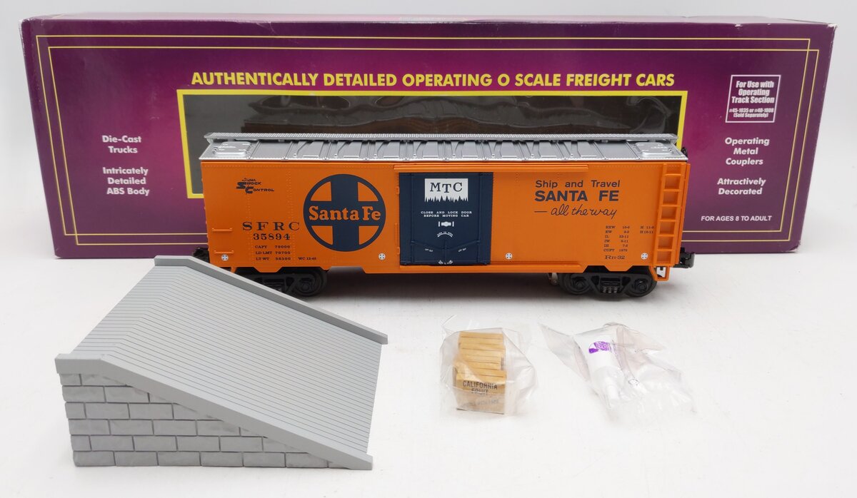 MTH 20-94022 O Gauge Santa Fe Operating Reefer Car #35894 w/ Unloading Ramp