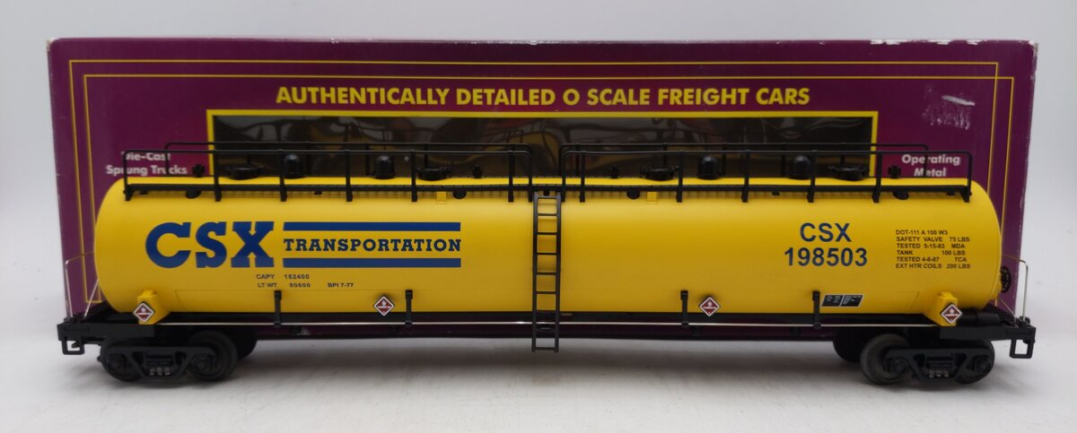 MTH 20-96023 O CSX 20,000 Gallon 4-Compartment Tank Car #198503 EX/Box