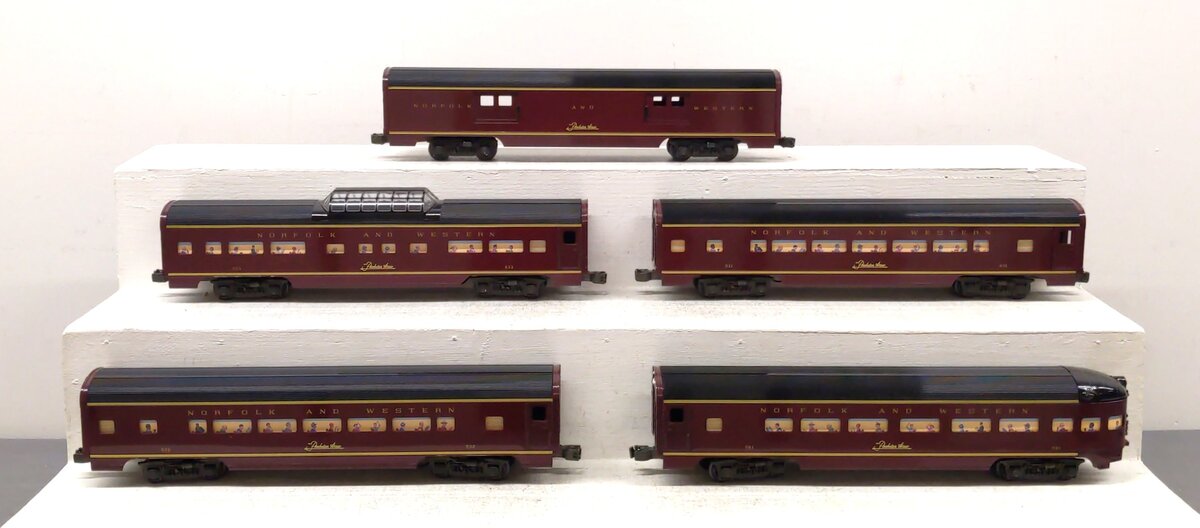 Williams 2800 O Gauge N&W Aluminum Powhatan Arrow Passenger Cars (Set of 5) LN/Box