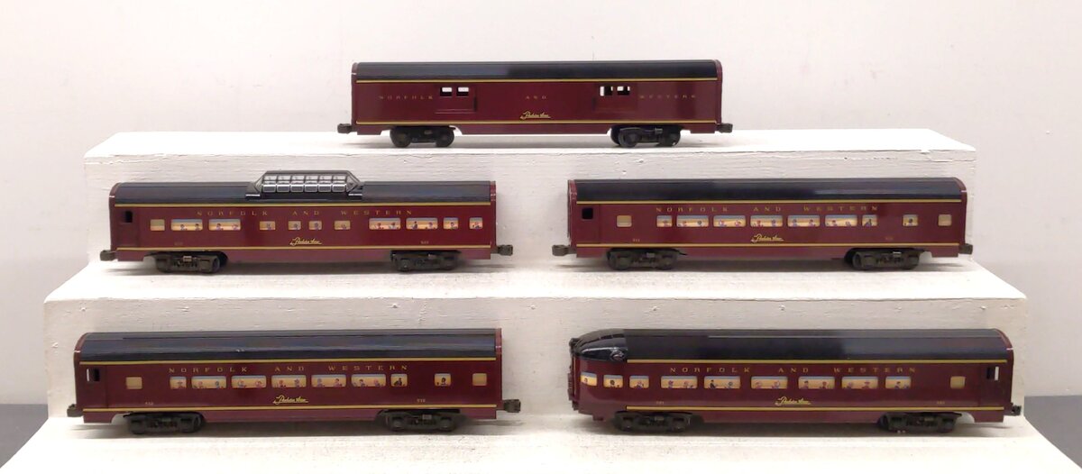 Williams 2800 O Gauge N&W Aluminum Powhatan Arrow Passenger Cars (Set of 5) LN/Box