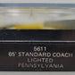 Bachmann 5611 N Pennsylvania 66' Lighted Coach Car #4311 EX/Box