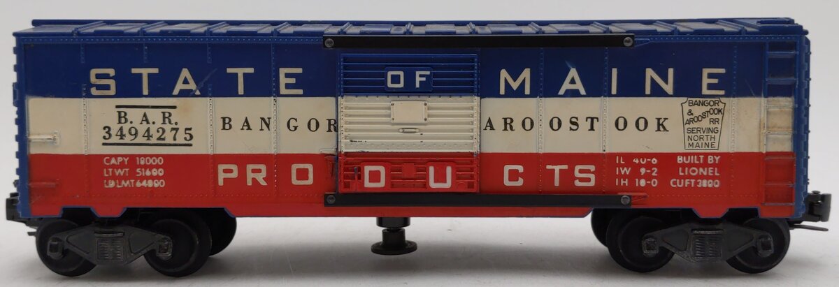 Lionel 3494-275 Vintage O State of Maine Operating Boxcar EX