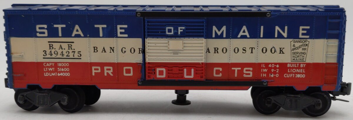 Lionel 3494-275 Vintage O State of Maine Operating Boxcar EX