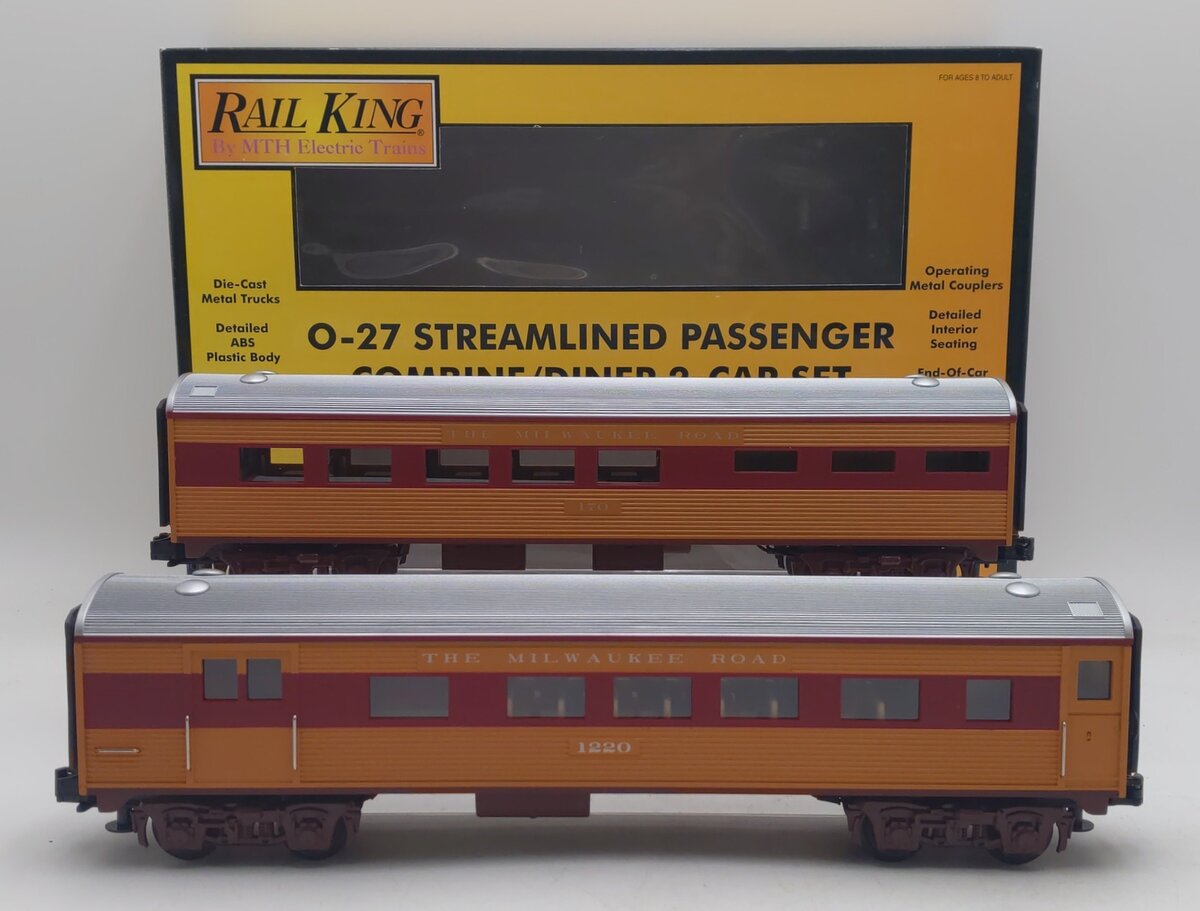 MTH 30-6091 O Milwaukee RailKing Streamlined Combo/Diner Set NIB