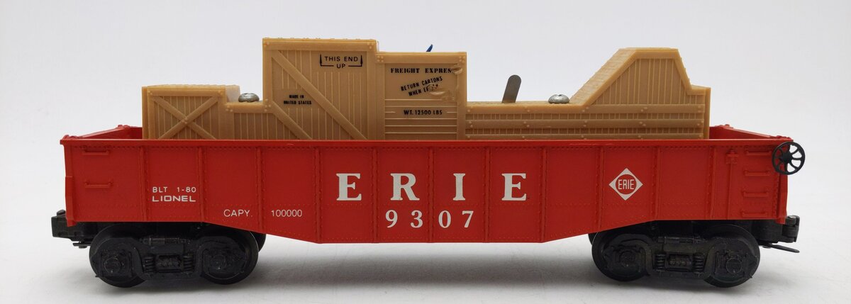 Lionel 6-9307 O Gauge Erie Animated Cop & Hobo Gondola #9307 EX