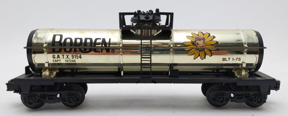 Lionel 6-9154 O Gauge Bordens Plated Gold Tank Car EX