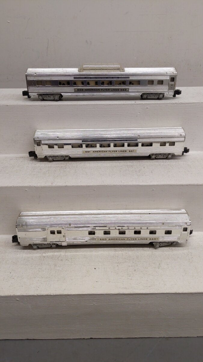 American Flyer S Vintage Passenger Cars 660, 661, 662 [3] VG/Box