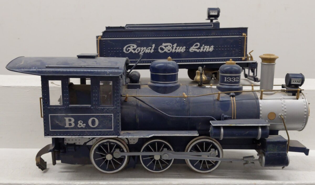Bachmann 91243 G Scale B&O Royal Blue 4-6-0 Steam Locomotive & Tender #1332