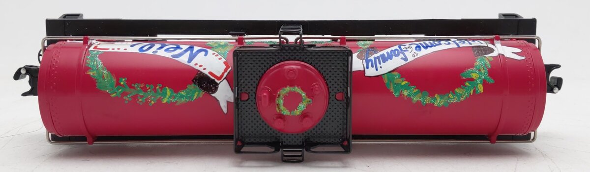 Lionel O Gauge Custom "Welcome To The Family" Winter Holly Single Dome Tank Car EX
