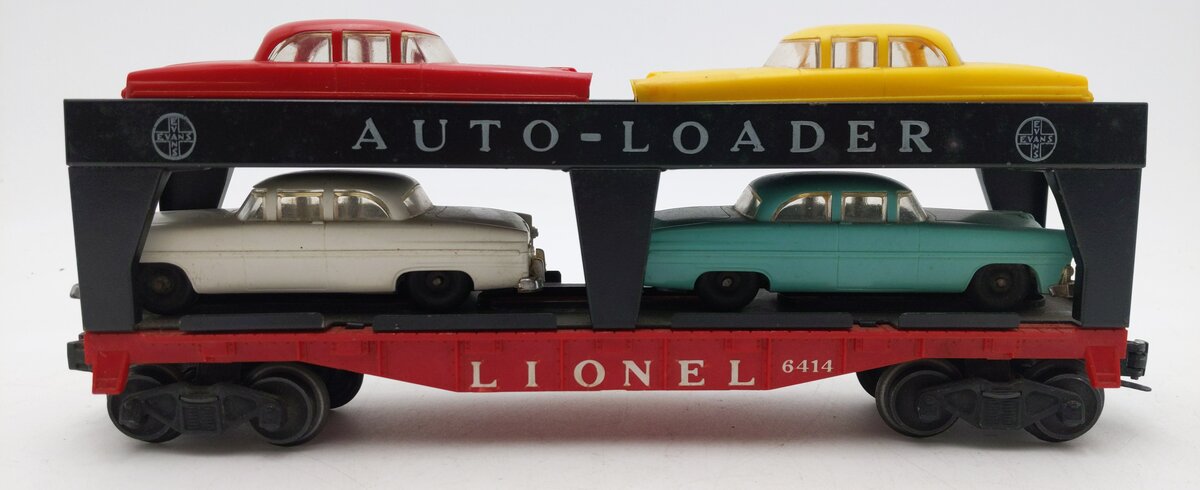 Lionel 6414 Vintage O Evans Autoloader with 4 Automobiles EX