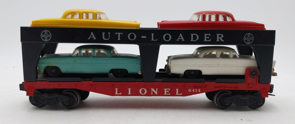 Lionel 6414 Vintage O Evans Autoloader with 4 Automobiles EX