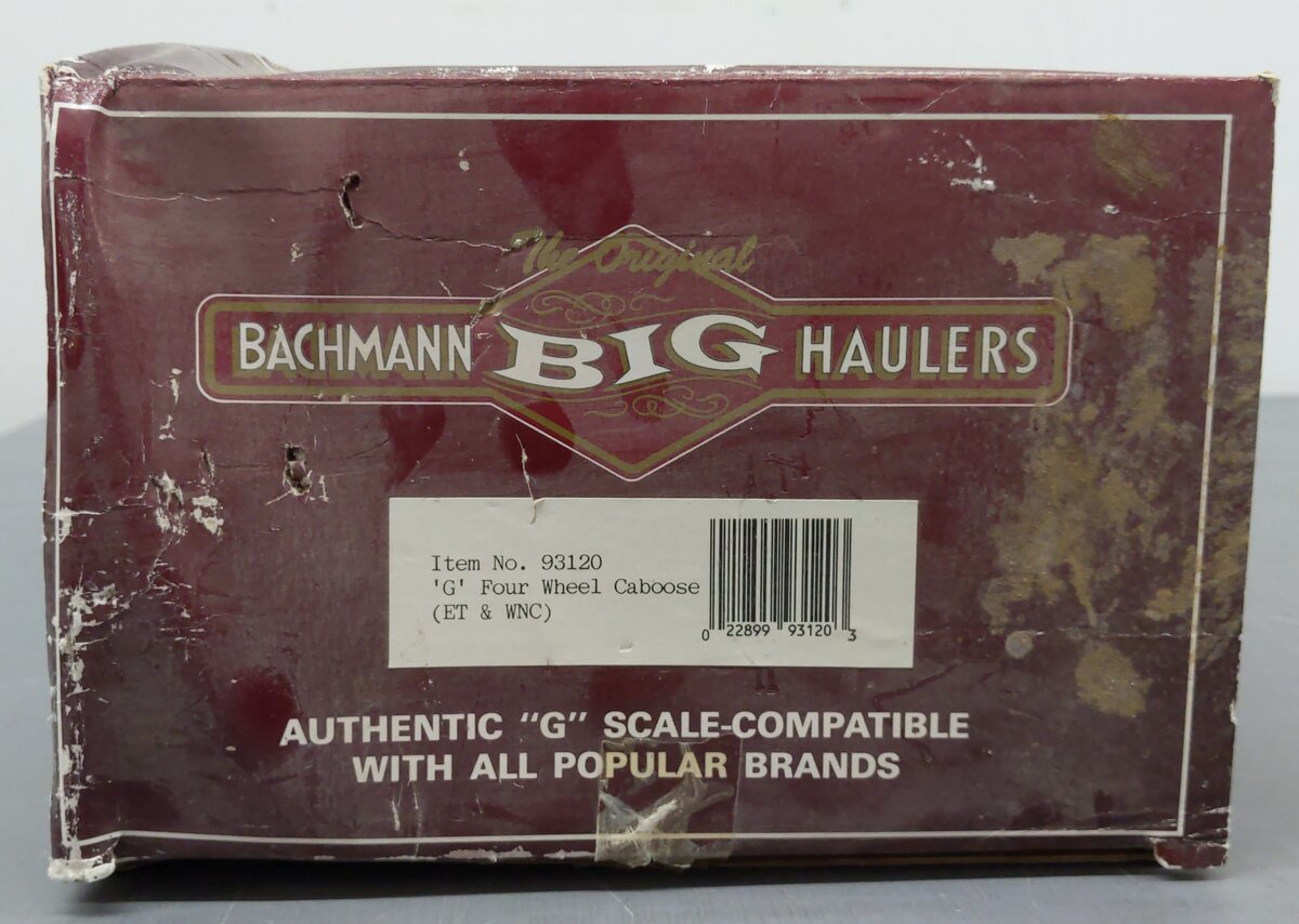Bachmann 93120 G Eastern Tennessee & Western North Carolina 4-Wheel Caboose #202 EX/Box