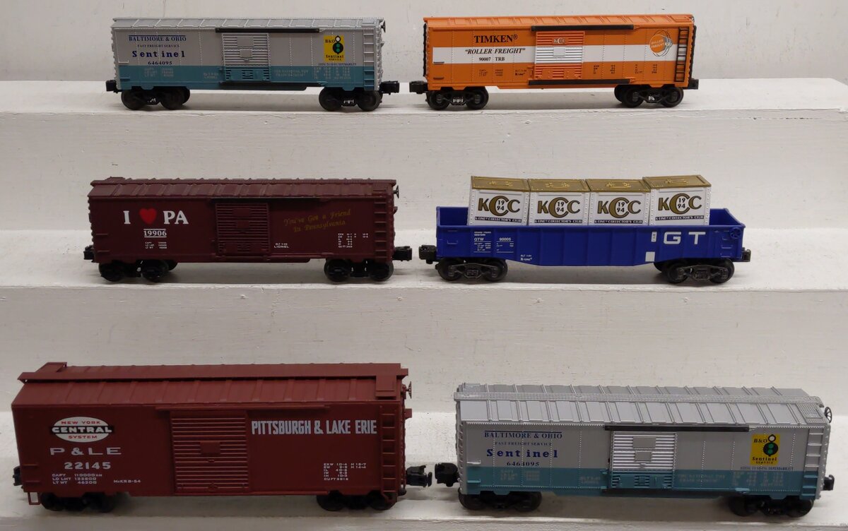 Assorted O Freight Cars K-90007, K90005, 6-19906, 22145, 6-52051, 6-52051 [6] EX