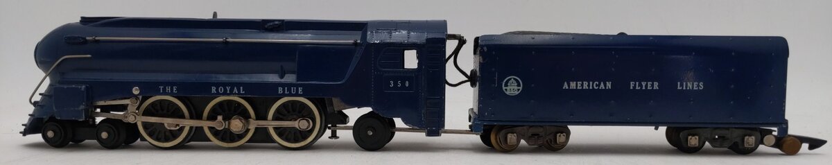 American Flyer 350 Vintage S B&O The Royal Blue 4-6-2 Die-Cast Steam Locomotive VG