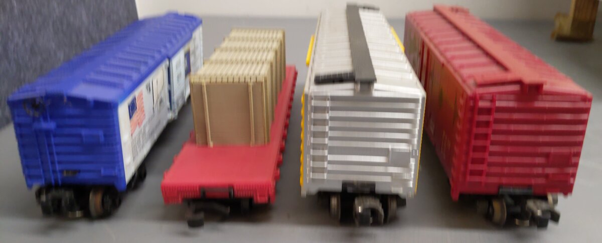 Lionel & Atlas O Gauge Freight Cars: 6-9808, 6-7605, 6-9807 & 4356 [4] EX