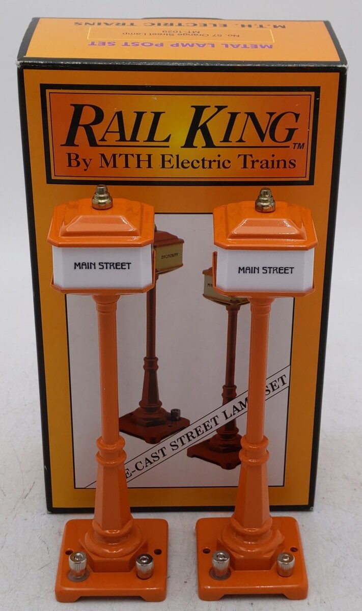 MTH 20-1029 #57 Orange Street Lamps (Set of 2) LN/Box