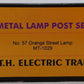 MTH 20-1029 #57 Orange Street Lamps (Set of 2) LN/Box