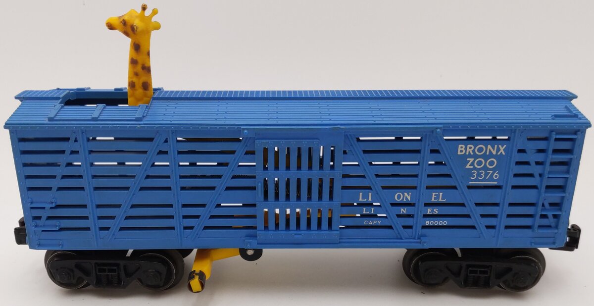 Lionel 3376 Vintage O Bronx Zoo Blue Operating Giraffe Car EX/Box
