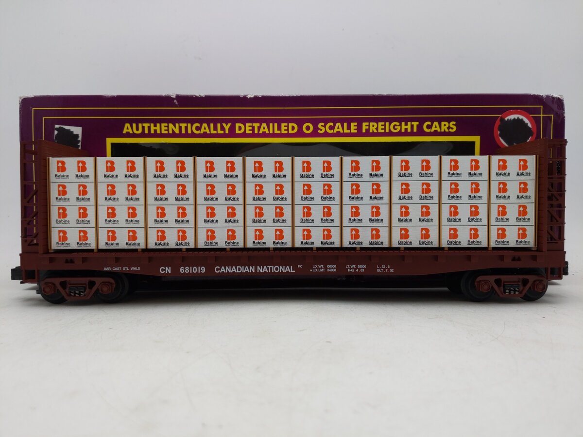 MTH 20-90029C O Canadian National Flatcar w/Bulkheads & Lumber Load #681019 LN/Box