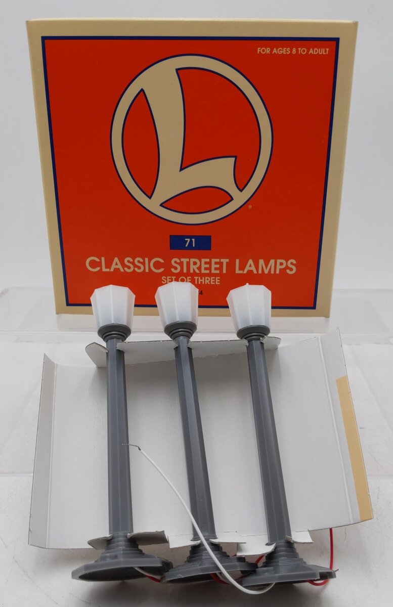 Lionel 6-12874 O Gauge Lighted Street Lamps (Set of 3) NIB