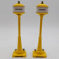 MTH 20-1028 #57 O Scale Yellow Metal Lamp Post Set (Set of 2) NIB