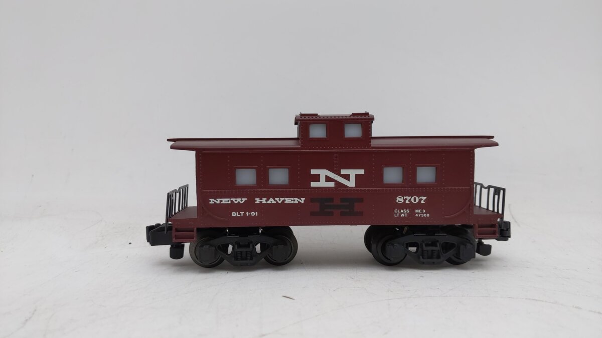 American Flyer 6-48707 S Gauge New Haven Lighted Square Window Caboose #8707 EX/Box