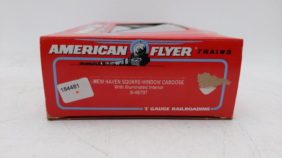 American Flyer 6-48707 S Gauge New Haven Lighted Square Window Caboose #8707 EX/Box
