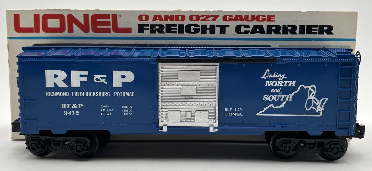 Lionel 6-9412 O Gauge Richmond Fredericksburg & Potomac Boxcar EX/Box