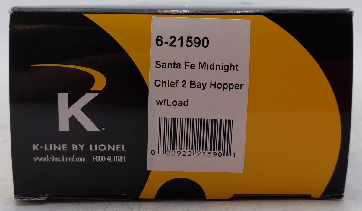 K-Line 6-21590 O Gauge Santa Fe Midnight Chief 2-Bay Hopper with Load #162277 EX/Box