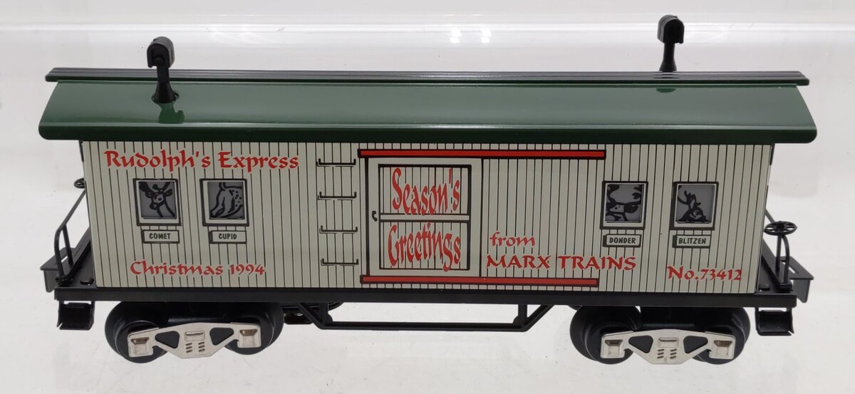 Marx 73412 O Gauge Rudolph's Express Baggage Car w/ Blinking Red Nose LN/Box