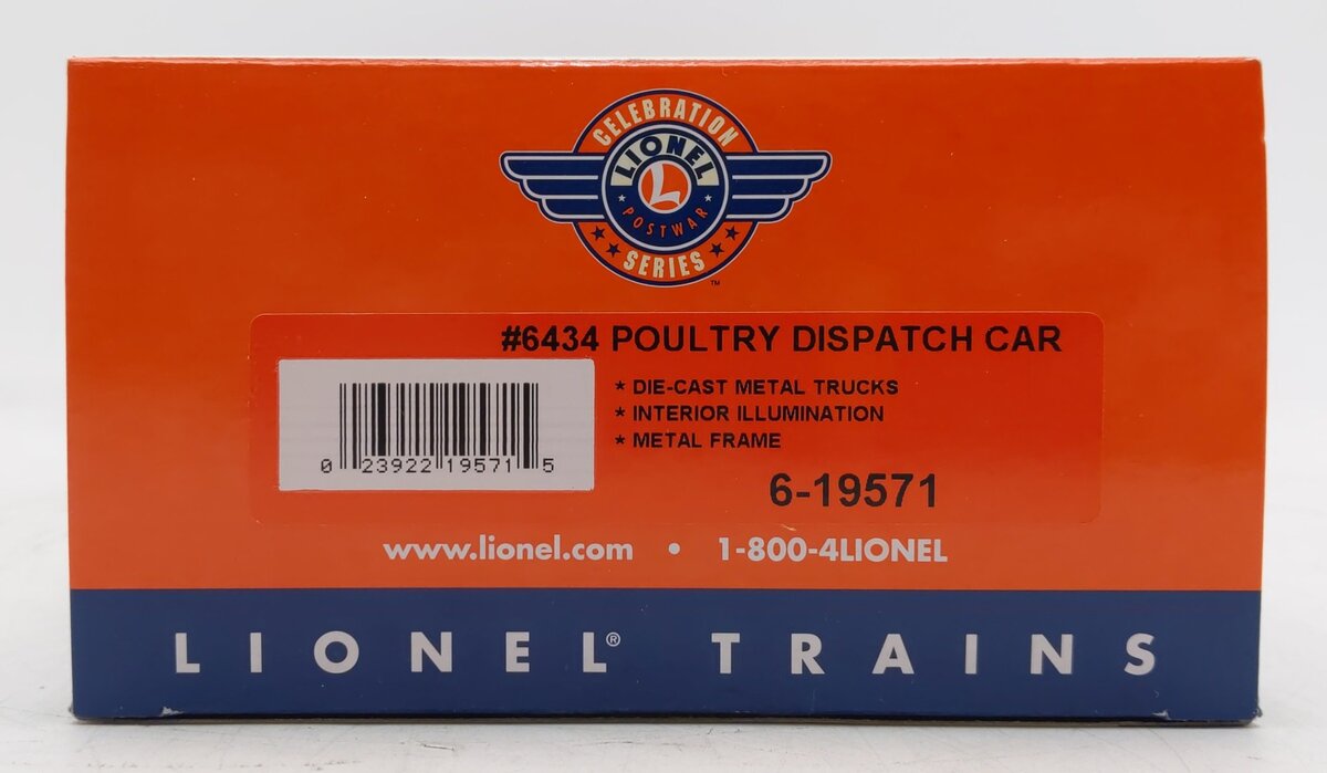 Lionel 6-19571 O Gauge PWC Poultry Dispatch Car #6434 LN/Box