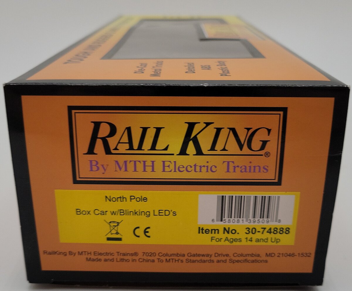 MTH 30-74888 O North Pole Box Car with Blinking LEDs LN/Box
