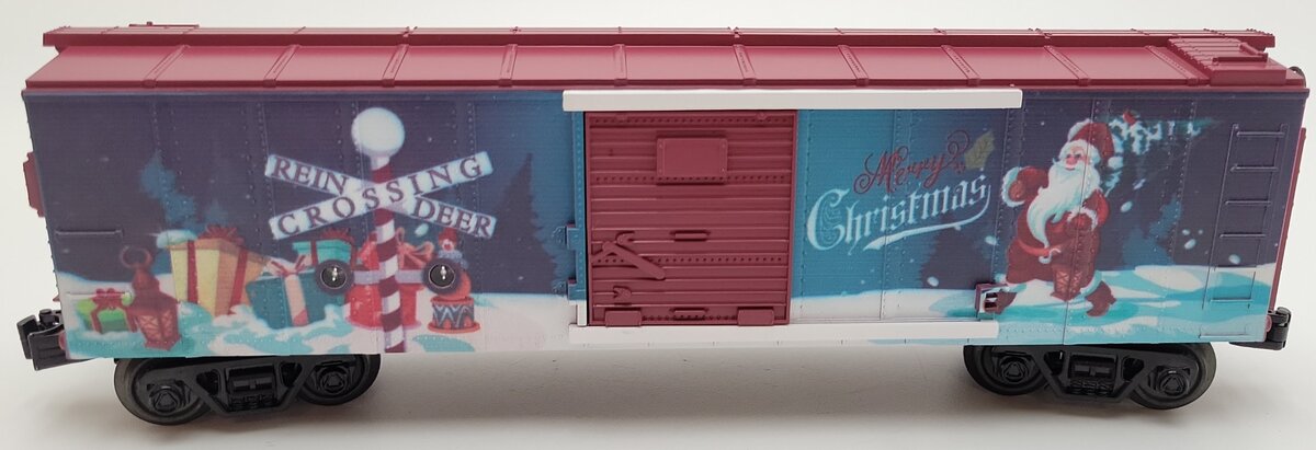 MTH 30-71019 O Christmas Boxcar with Glowing LEDs LN/Box