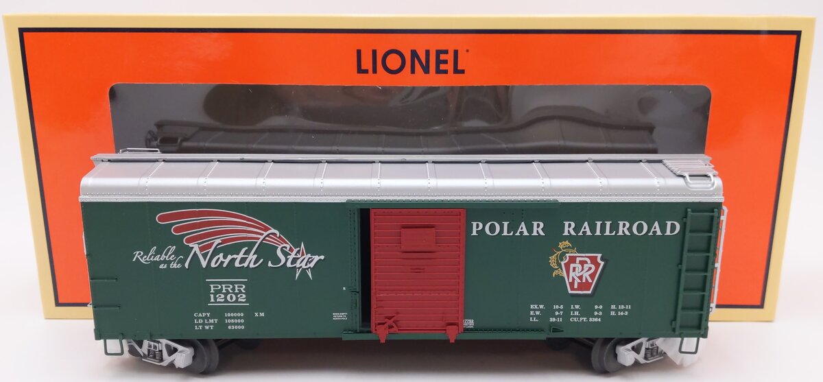 Lionel 6-17752 O Gauge Polar Railroad Round Roof Boxcar #1202 LN/Box