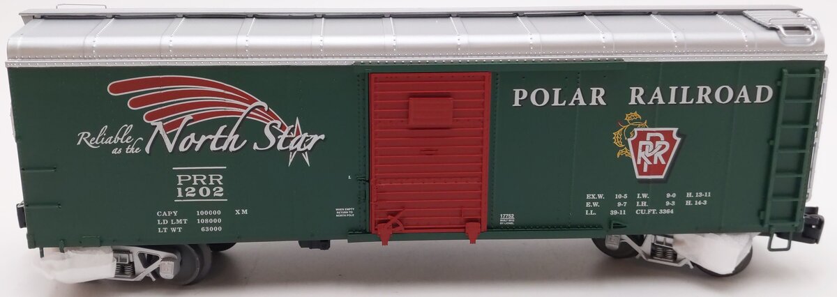 Lionel 6-17752 O Gauge Polar Railroad Round Roof Boxcar #1202 LN/Box